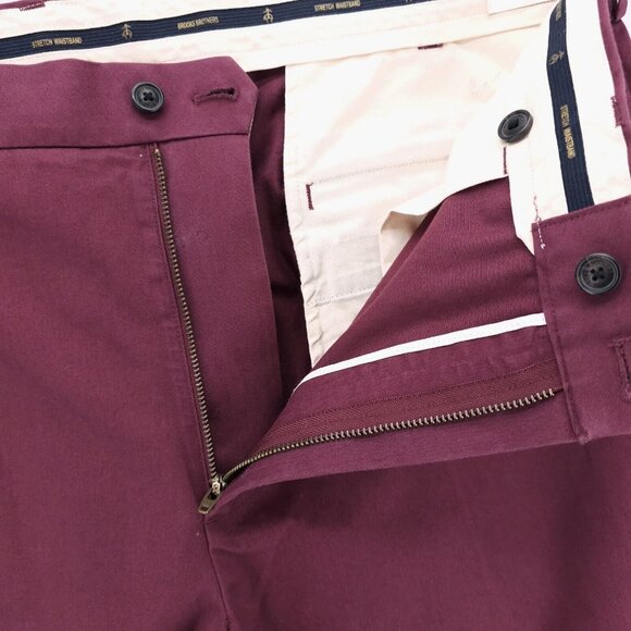 NWT BROOKS BROTHERS Clark Fit Advantage Chino Pants Burgundy Red Stretch 40x32 - Picture 7 of 9